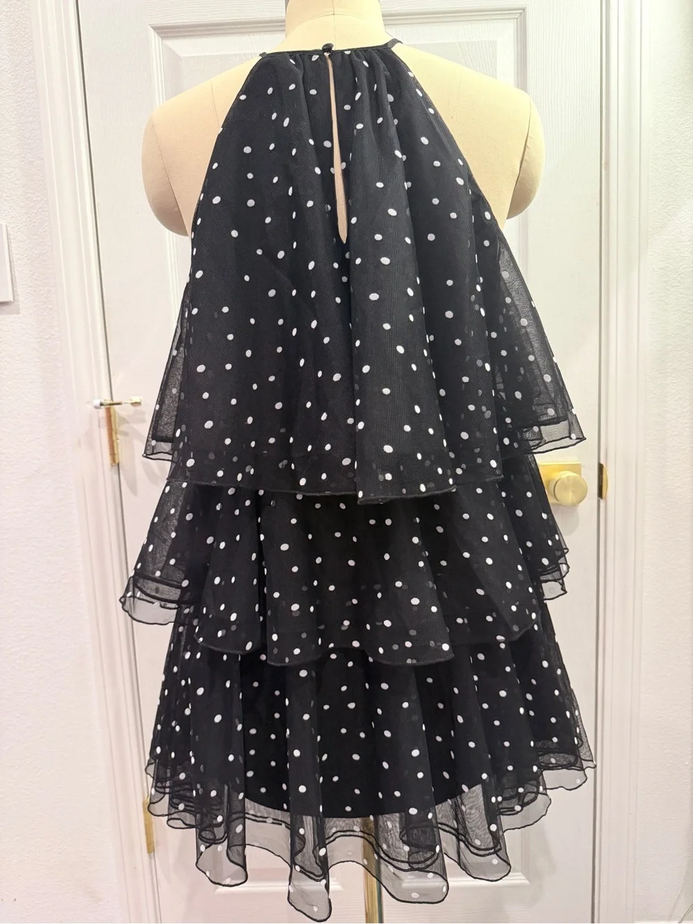 Kate Spade x Target Black with White Polka Dot Ruffled Women’s Party Dress